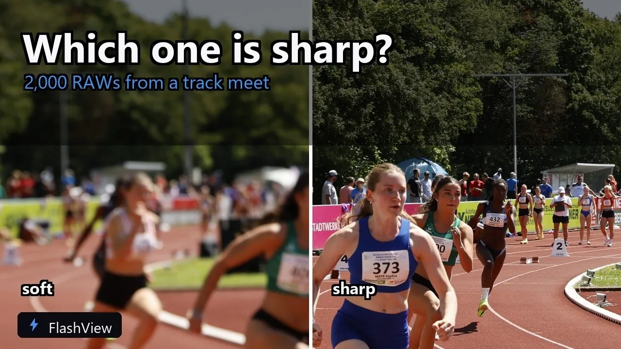Video thumbnail: two crops of a sprint, soft on the left, sharp on the right.